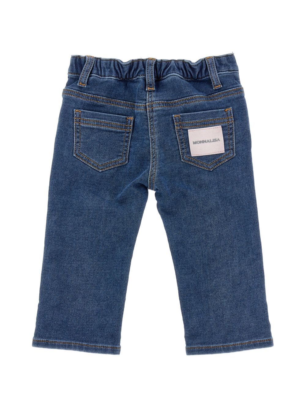 Jeans per neonata Monnalisa Kids blu con ricamo a fiori 39H401 8042 0055 MONNALISA KIDS