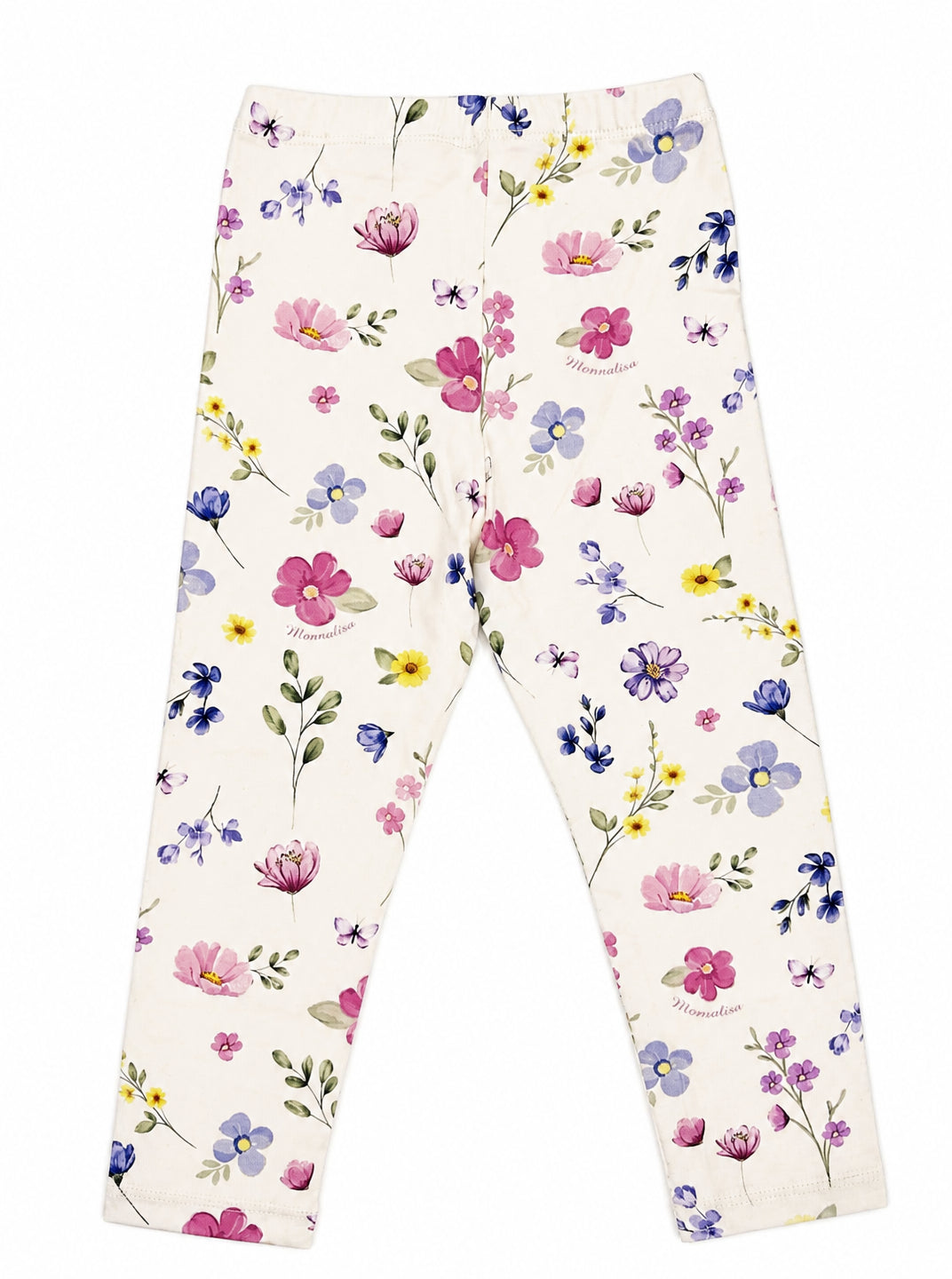 Leggings per neonata Monnalisa Kids bianchi con stampa a fiori 39H406NP 8029 029F MONNALISA KIDS