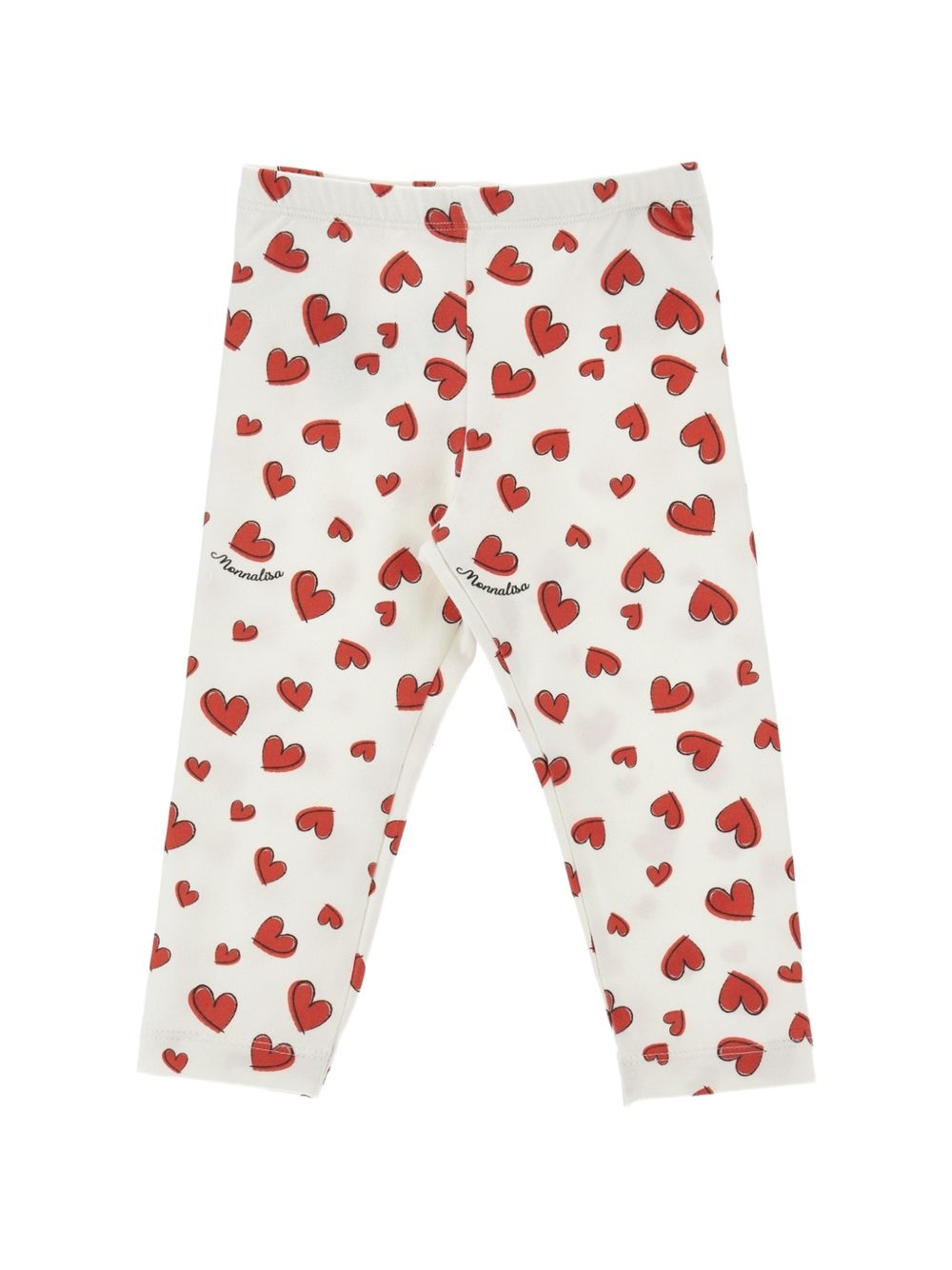 Set due pezzi per neonata Monnalisa Kids bianco con stampa con cuori 39H504RU 8002 0001 MONNALISA KIDS