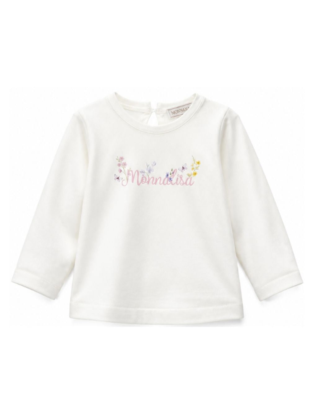 T-shirt per neonata Monnalisa Kids bianca con logo sul davanti 39H606 8040 0001 MONNALISA KIDS
