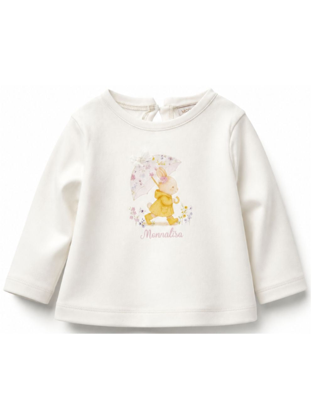 T-shirt per neonata Monnalisa Kids bianca con stampa grafica sul davanti 39H607 8040 0001 MONNALISA KIDS