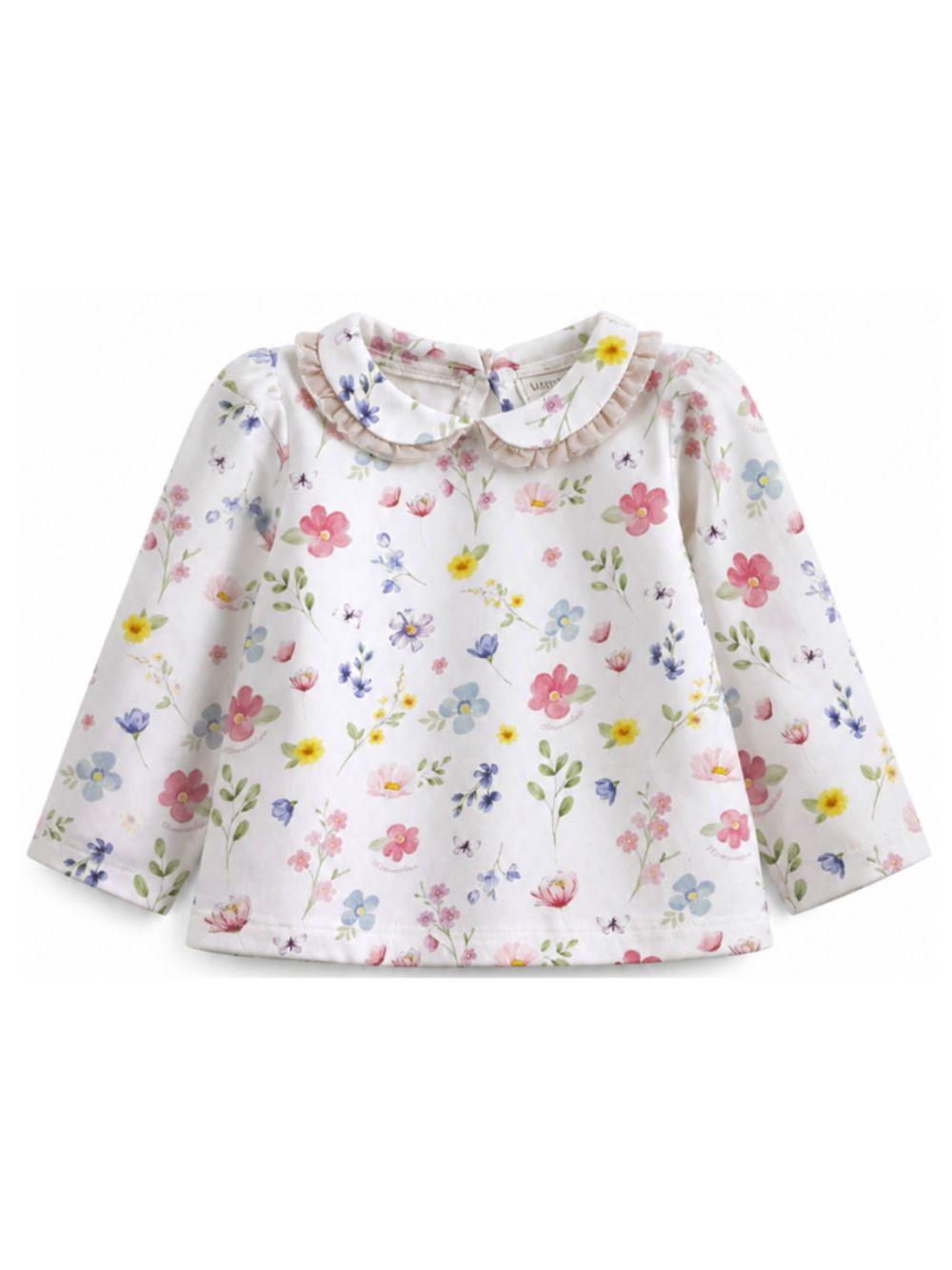 T-shirt per neonata Monnalisa Kids bianca con stampa floreale all-over 39H612 8029 0063 MONNALISA KIDS
