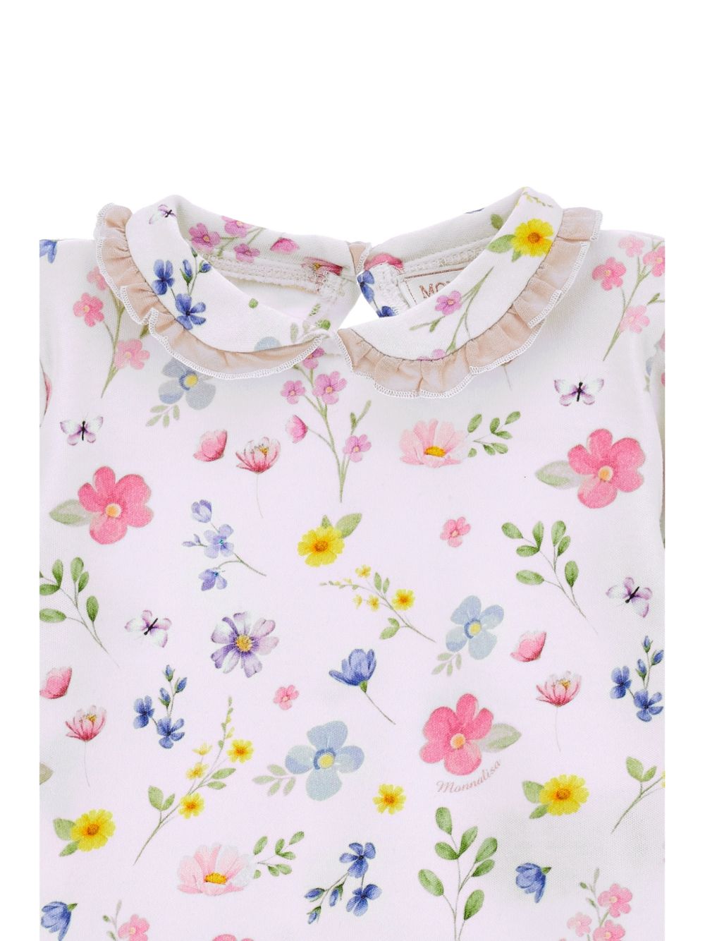 T-shirt per neonata Monnalisa Kids bianca con stampa floreale all-over 39H612 8029 0063 MONNALISA KIDS