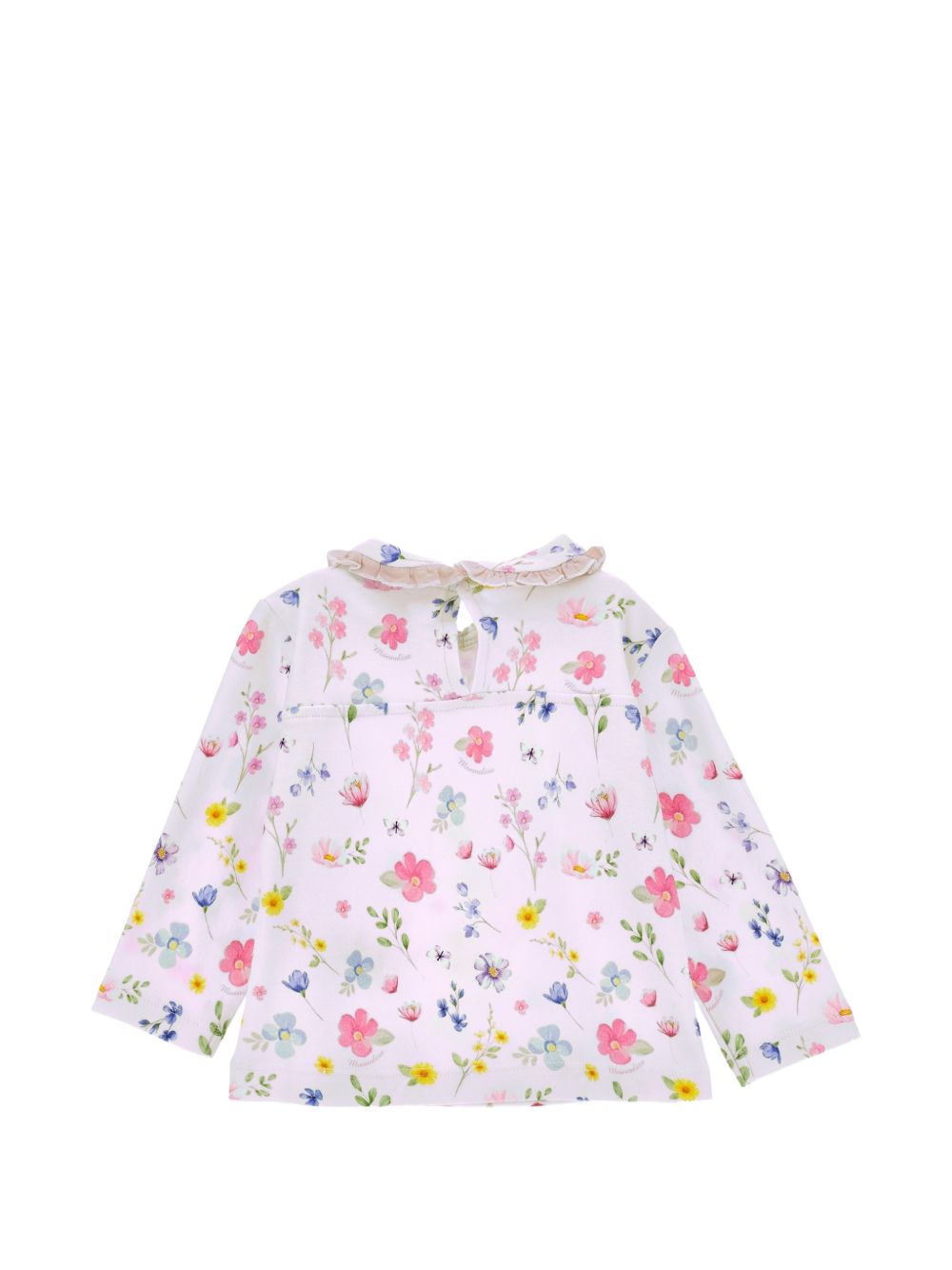T-shirt per neonata Monnalisa Kids bianca con stampa floreale all-over 39H612 8029 0063 MONNALISA KIDS
