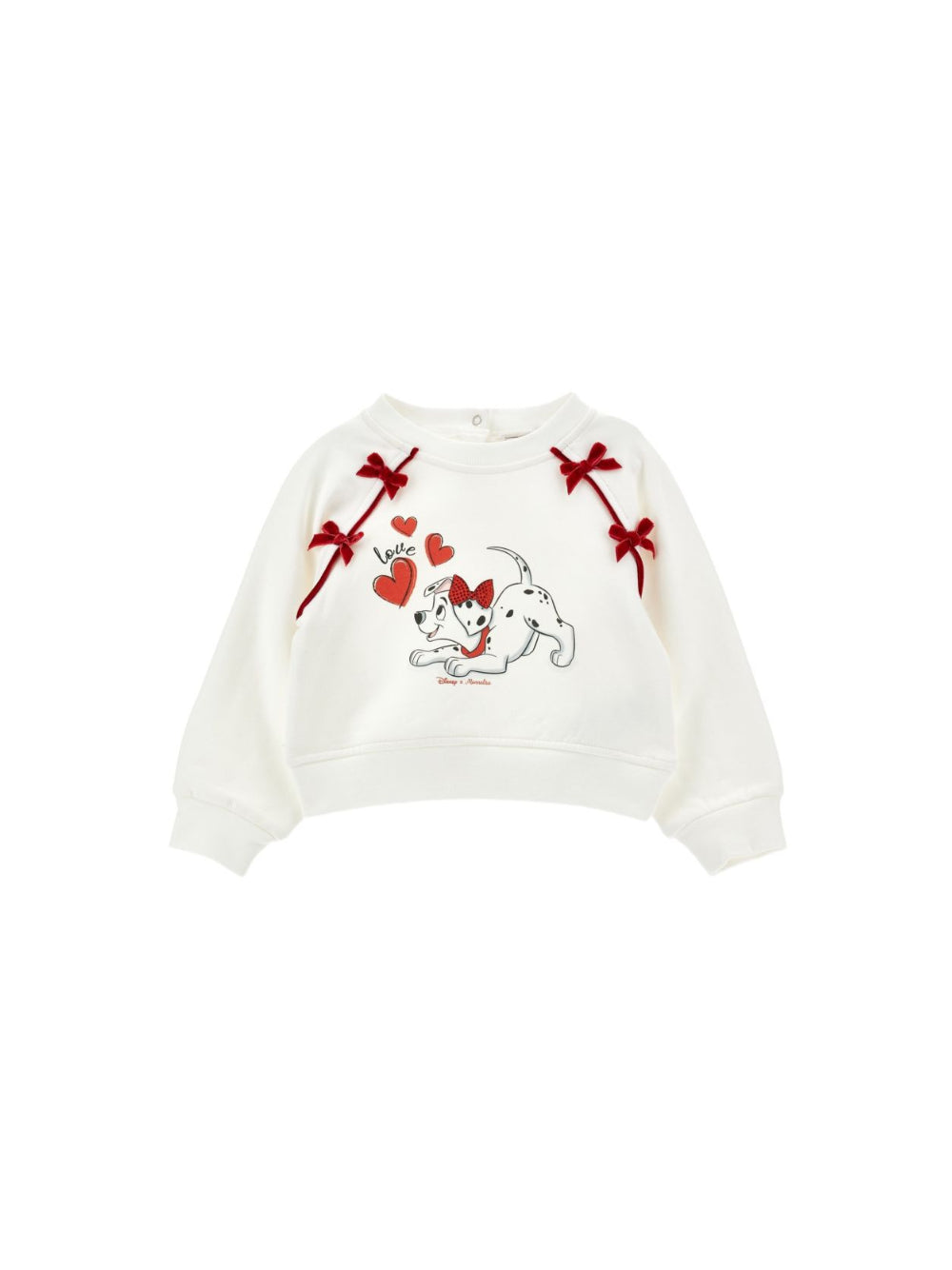 Felpa per neonata Monnalisa Kids bianca con stampa grafica sul davanti 39H615 8030 0143 MONNALISA KIDS