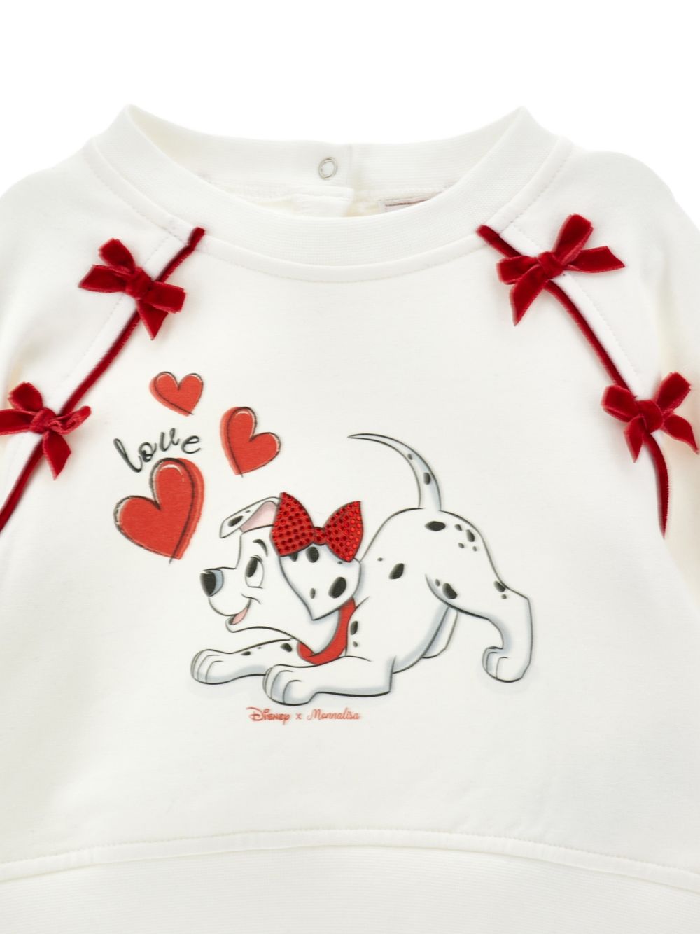 Felpa per neonata Monnalisa Kids bianca con stampa grafica sul davanti 39H615 8030 0143 MONNALISA KIDS