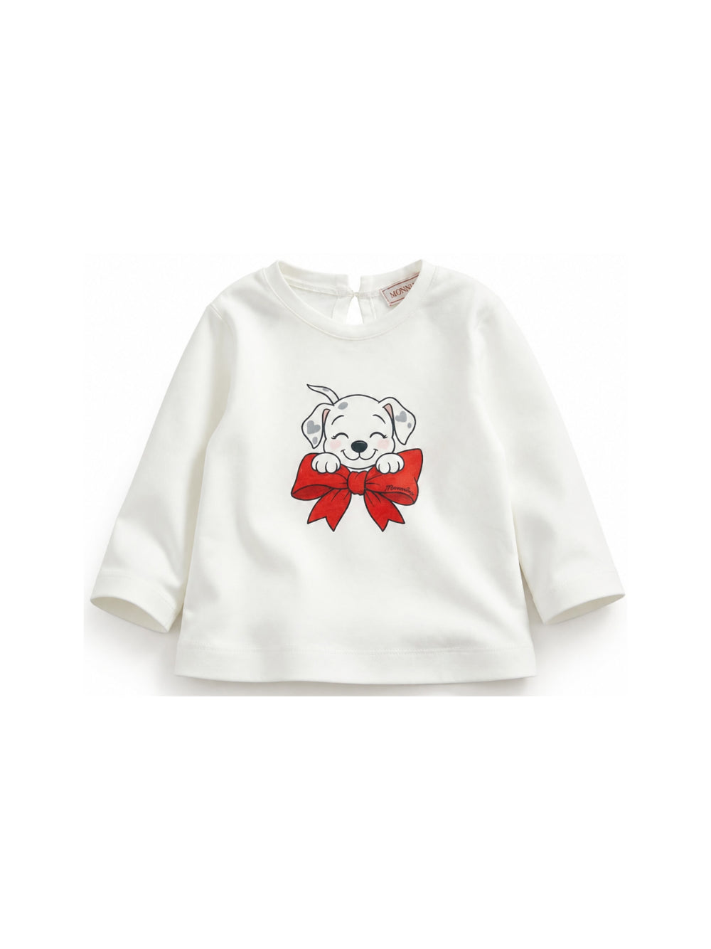 T-shirt per neonata Monnalisa Kids bianca con stampa grafica Dalmata 39H618RU 8002 0001 MONNALISA KIDS