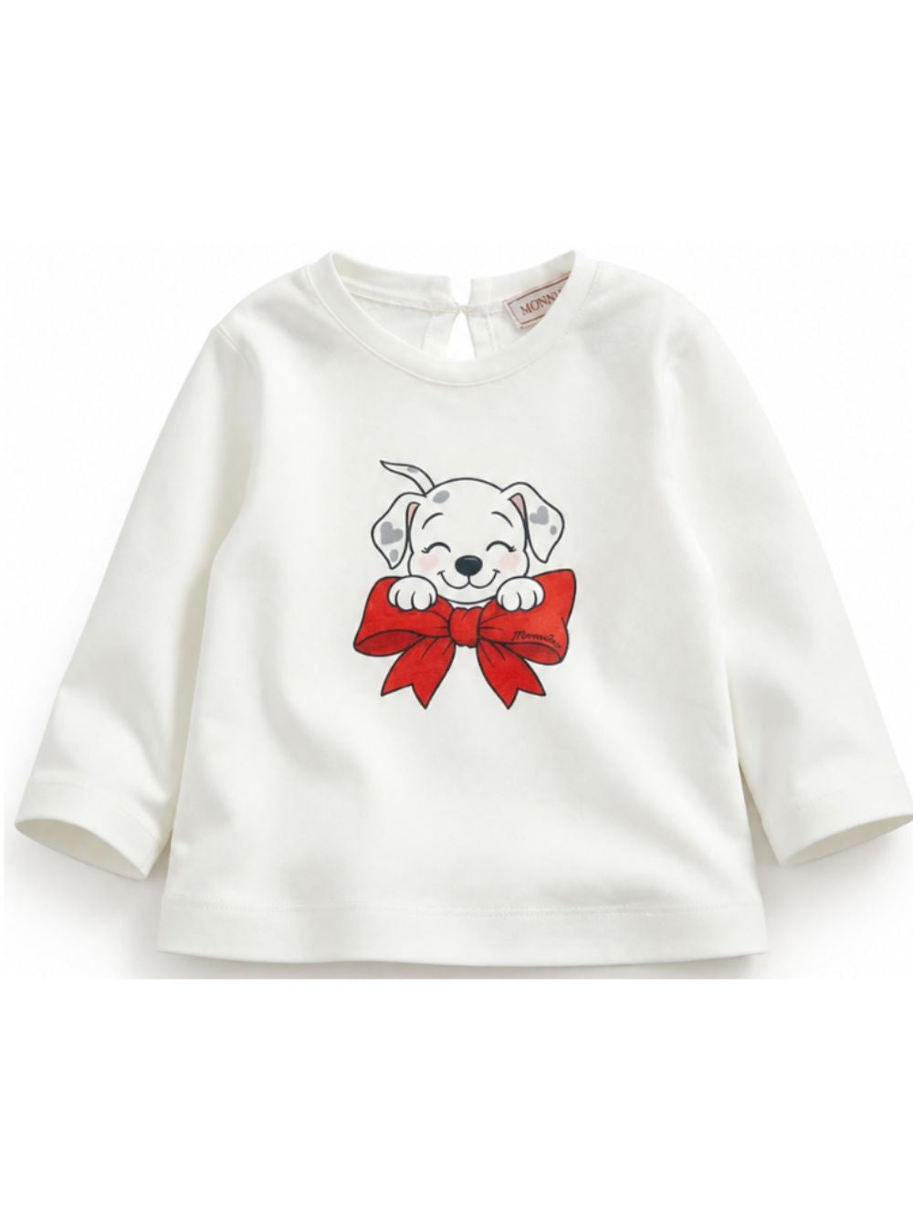 T-shirt per neonata Monnalisa Kids bianca con stampa grafica Dalmata 39H618RU 8002 0001 MONNALISA KIDS
