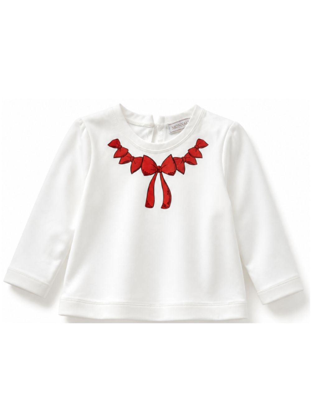 T-shirt per neonata Monnalisa Kids bianca a maniche lunghe 39H621 8002 0001 MONNALISA KIDS
