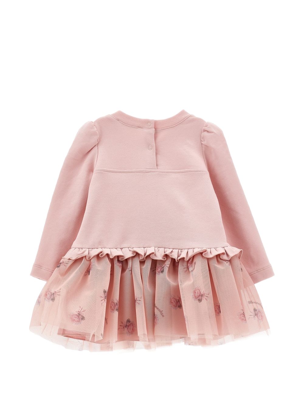 Abito per neonata Monnalisa Kids rosa con ruches e stampa grafica 39H901 8006 094F MONNALISA KIDS