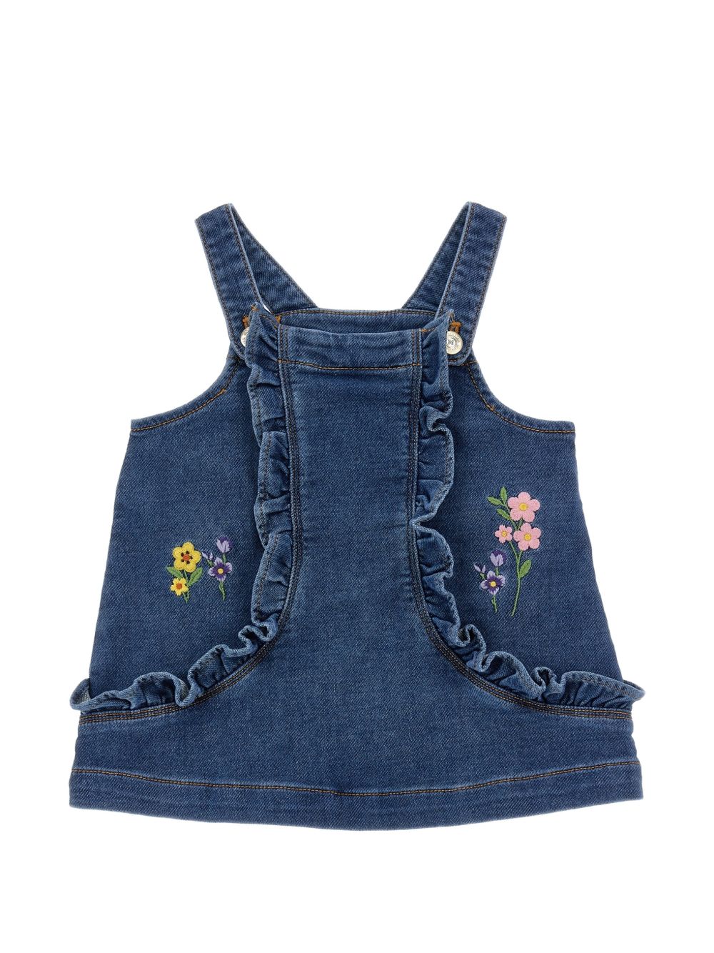 Abito per neonata Monnalisa Kids denim con ricamo a fiori 39H903 8042 0055 MONNALISA KIDS