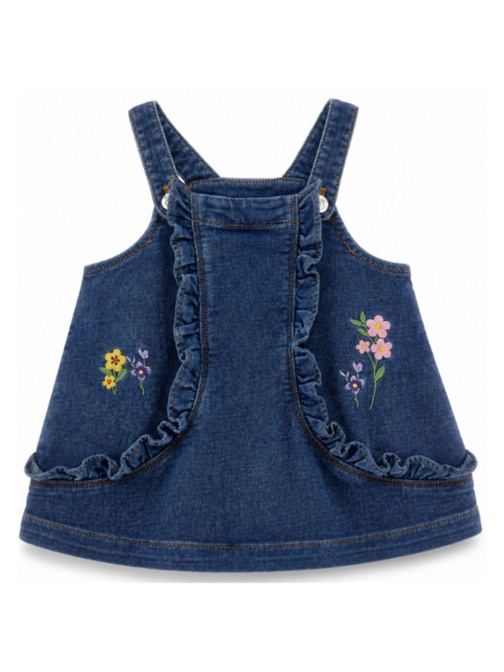 Abito per neonata Monnalisa Kids denim con ricamo a fiori 39H903 8042 0055 MONNALISA KIDS