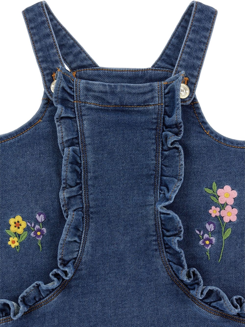 Abito per neonata Monnalisa Kids denim con ricamo a fiori 39H903 8042 0055 MONNALISA KIDS