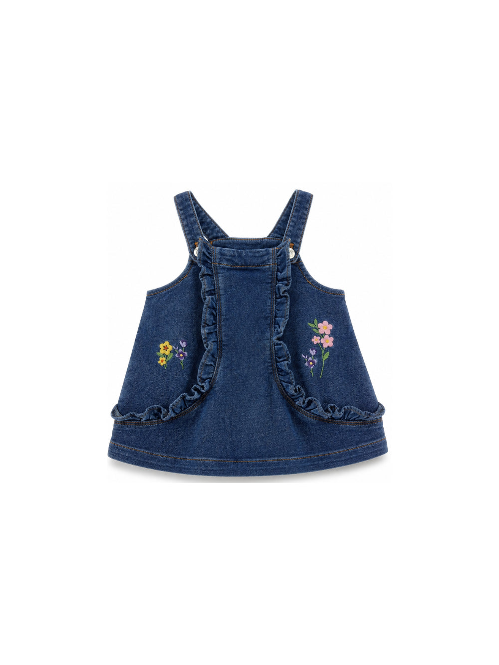 Abito per neonata Monnalisa Kids denim con ricamo a fiori 39H903 8042 0055 MONNALISA KIDS