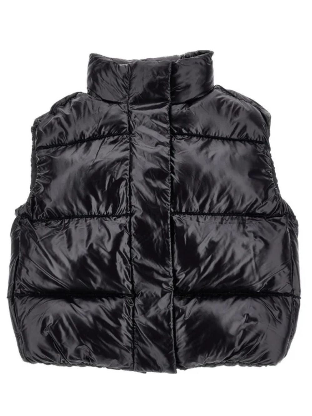 Gilet per bambina Monnalisa Kids nero trapuntato con cappuccio 49H100 8022 0050 MONNALISA KIDS