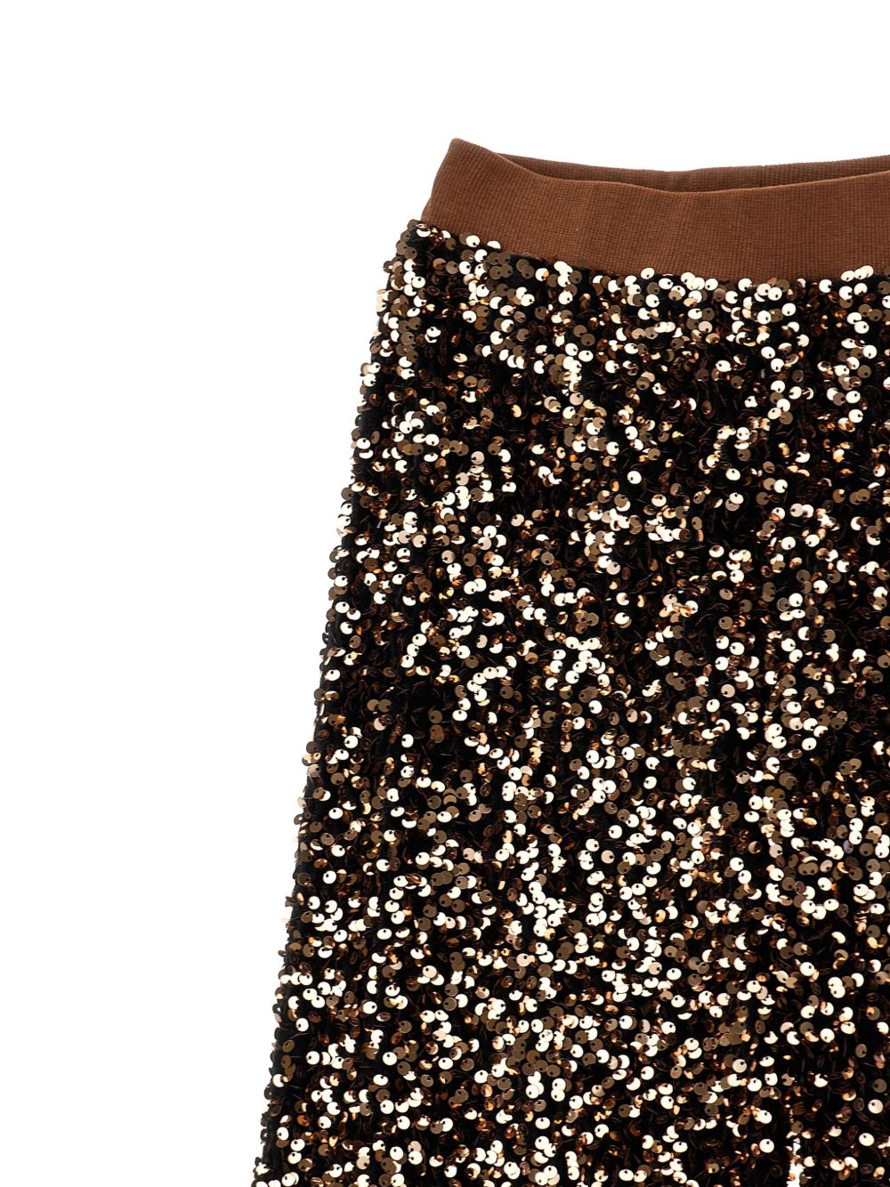 Pantaloni per bambina Monnalisa Kids marroni con decorazione con paillettes 49H404 8084 0006 MONNALISA KIDS