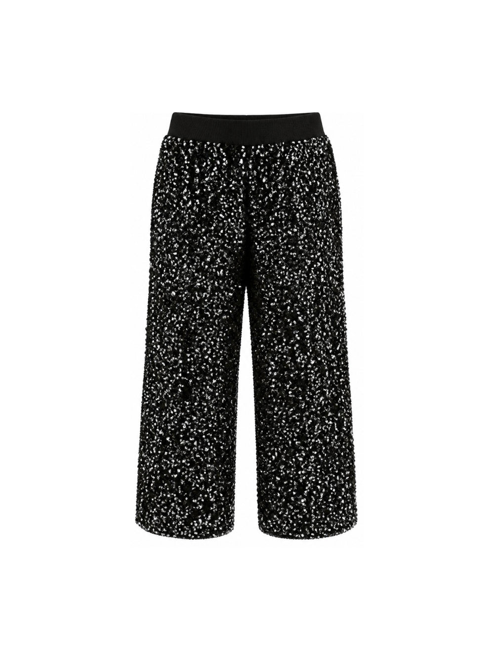 Pantaloni per bambina Monnalisa Kids neri con decorazione con paillettes 49H404 8084 0050 MONNALISA KIDS
