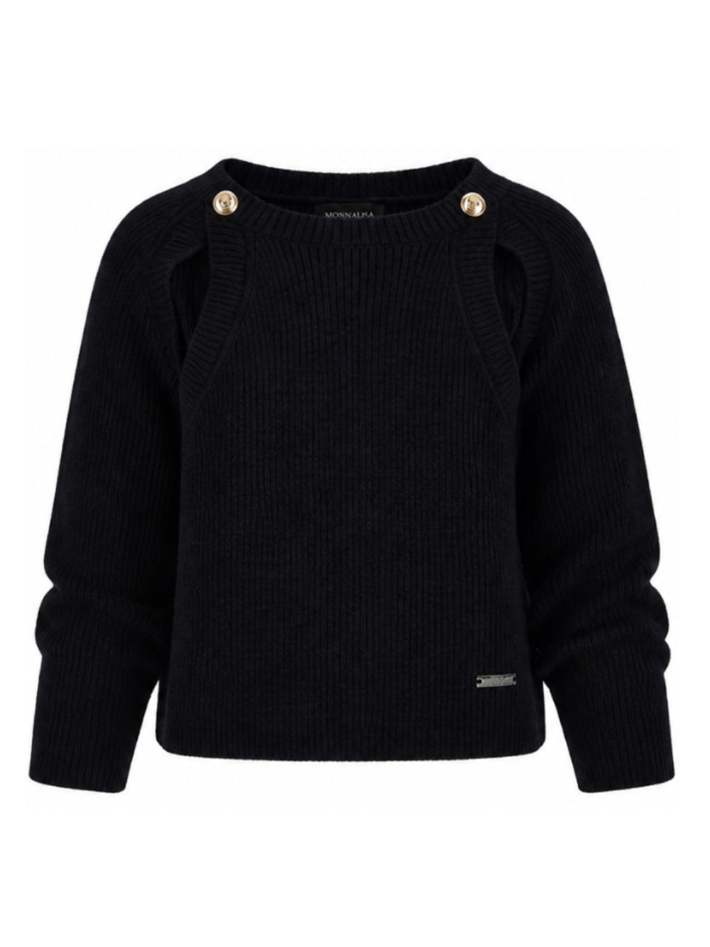 Maglione per bambina Monnalisa Kids nero con design cut-out 49H605 8061 0050 MONNALISA KIDS