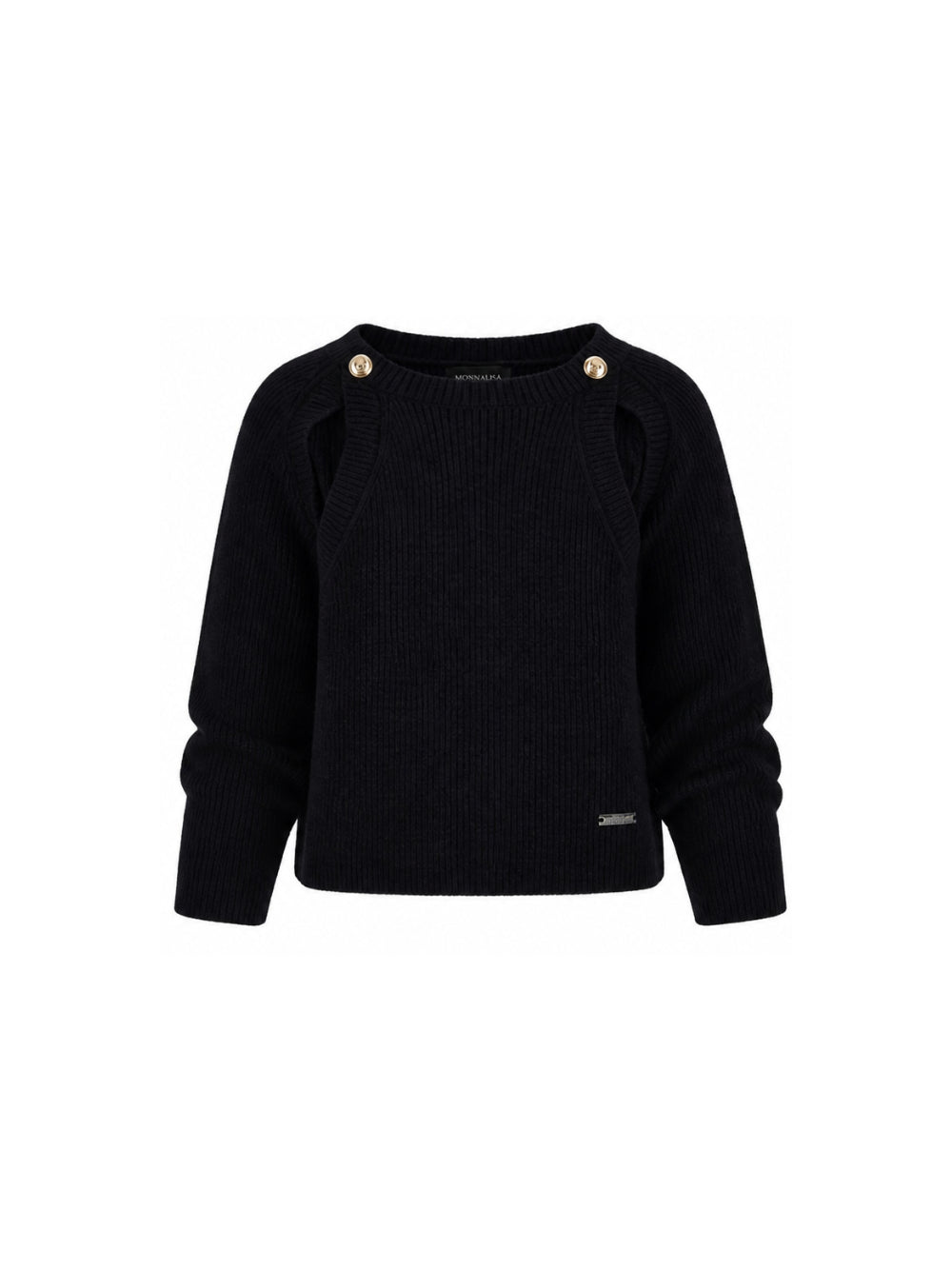 Maglione per bambina Monnalisa Kids nero con design cut-out 49H605 8061 0050 MONNALISA KIDS