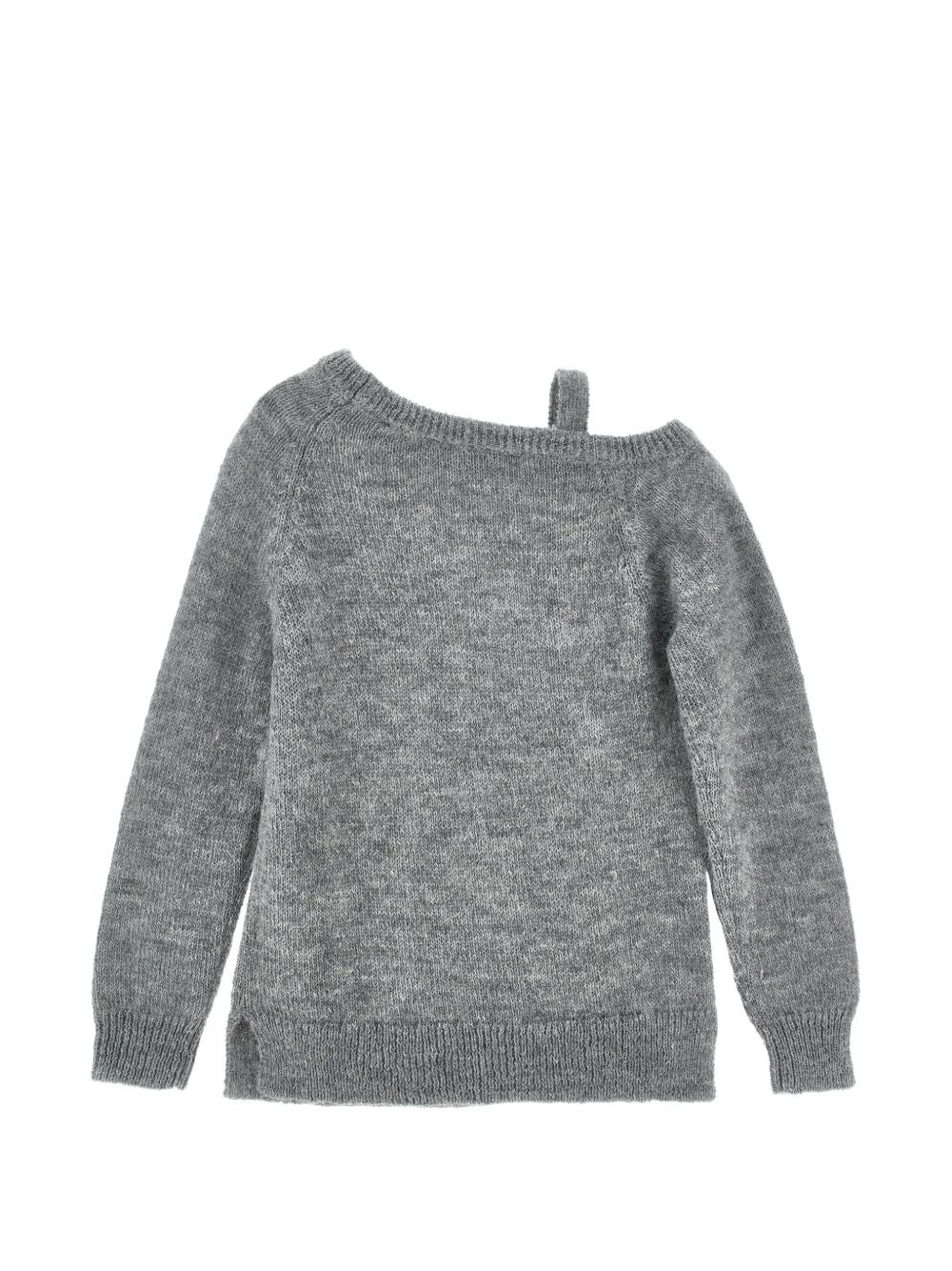 Maglione per bambina Monnalisa Kids grigio con spalla scoperta 49H606 8710 0032 MONNALISA KIDS