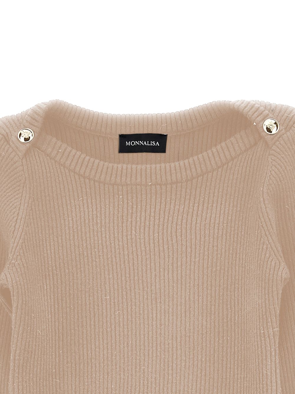 Abito per bambina Monnalisa Kids beige con trama a coste 49H901 8061 0003 MONNALISA KIDS