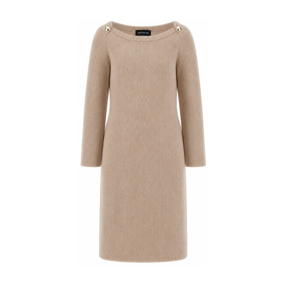 Abito per bambina Monnalisa Kids beige con trama a coste 49H901 8061 0003 MONNALISA KIDS
