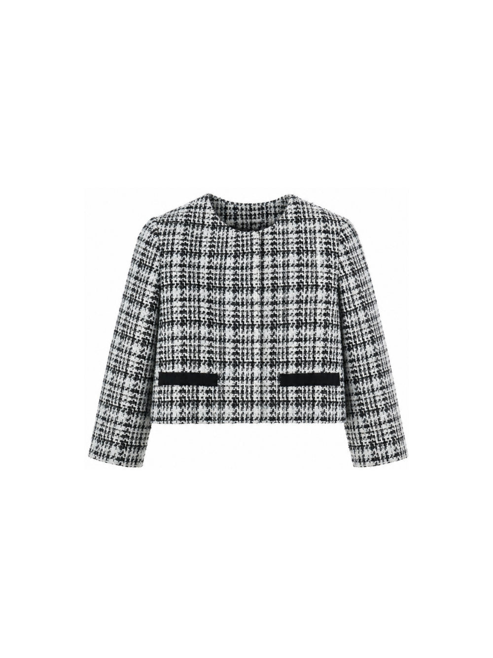 Giacca per bambina Monnalisa Kids bianca e nera con trama in tweed 71H104 8312 9950 MONNALISA KIDS