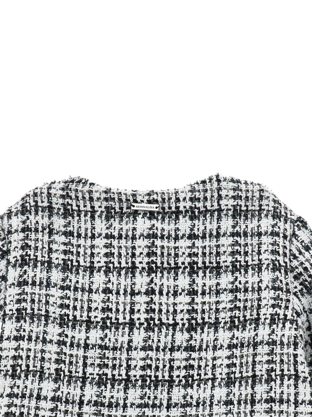 Giacca per bambina Monnalisa Kids bianca e nera con trama in tweed 71H104 8312 9950 MONNALISA KIDS