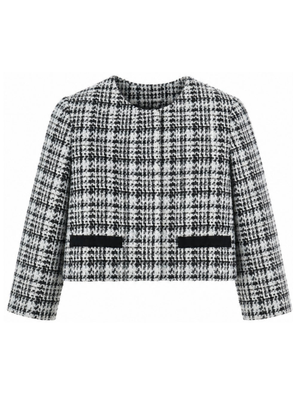 Giacca per bambina Monnalisa Kids bianca e nera con trama in tweed 71H104 8312 9950 MONNALISA KIDS