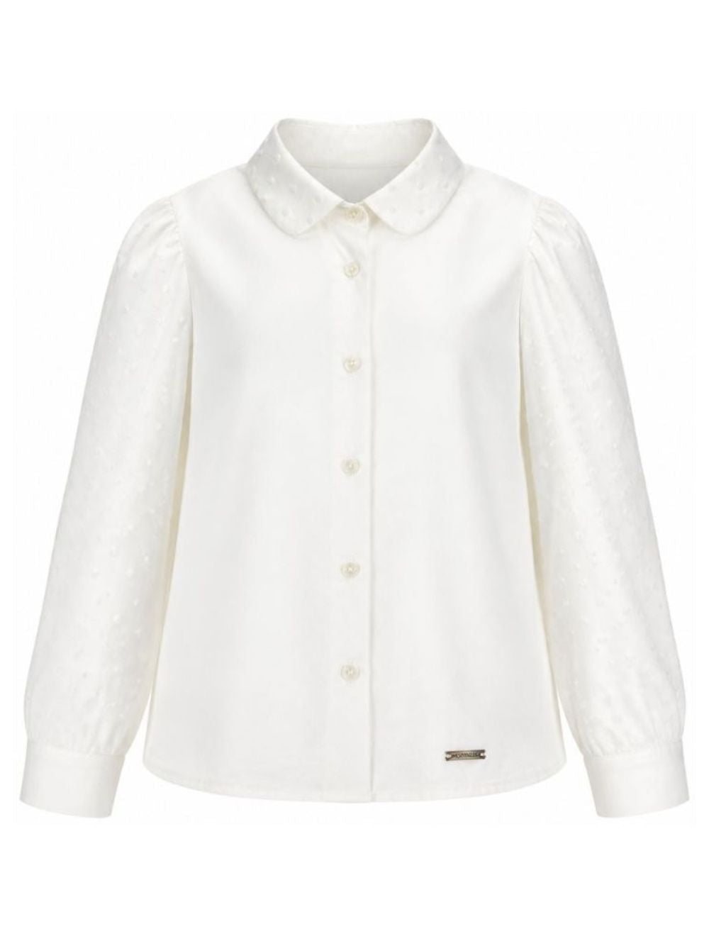 Camicia per bambina Monnalisa Kids bianca con colletto con decorazioni in rilievo 71H301 8190 0001 MONNALISA KIDS