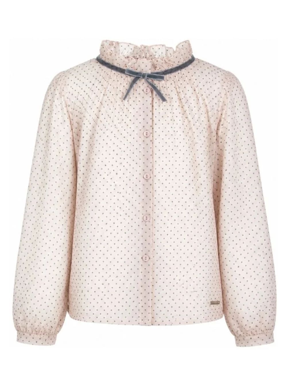 Camicia per bambina Monnalisa Kids beige con motivo a pois 71H305 8138 9132 MONNALISA KIDS