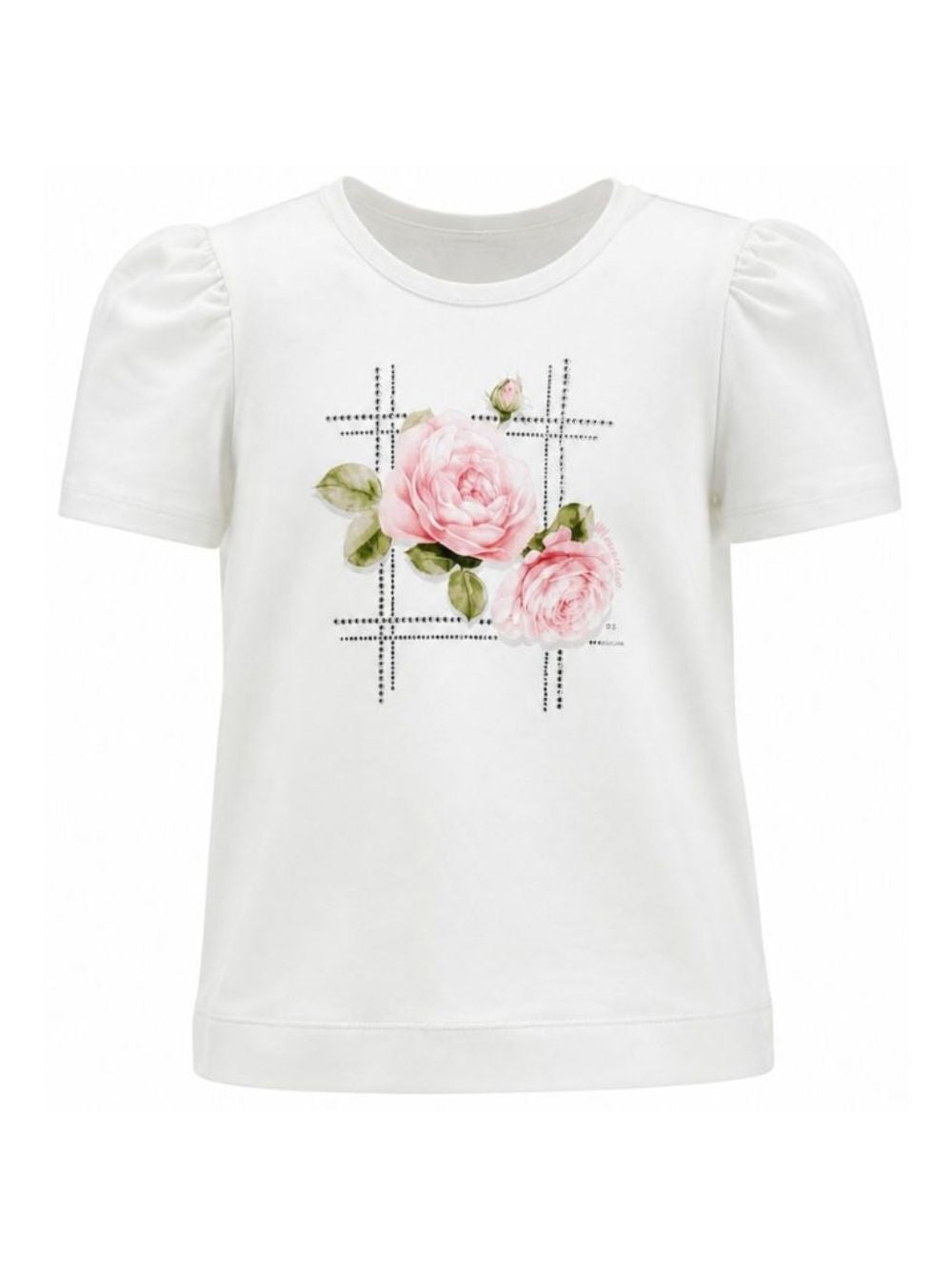 T-shirt per bambina Monnalisa Kids bianca con stampa grafica 71H603 8201 0001 MONNALISA KIDS