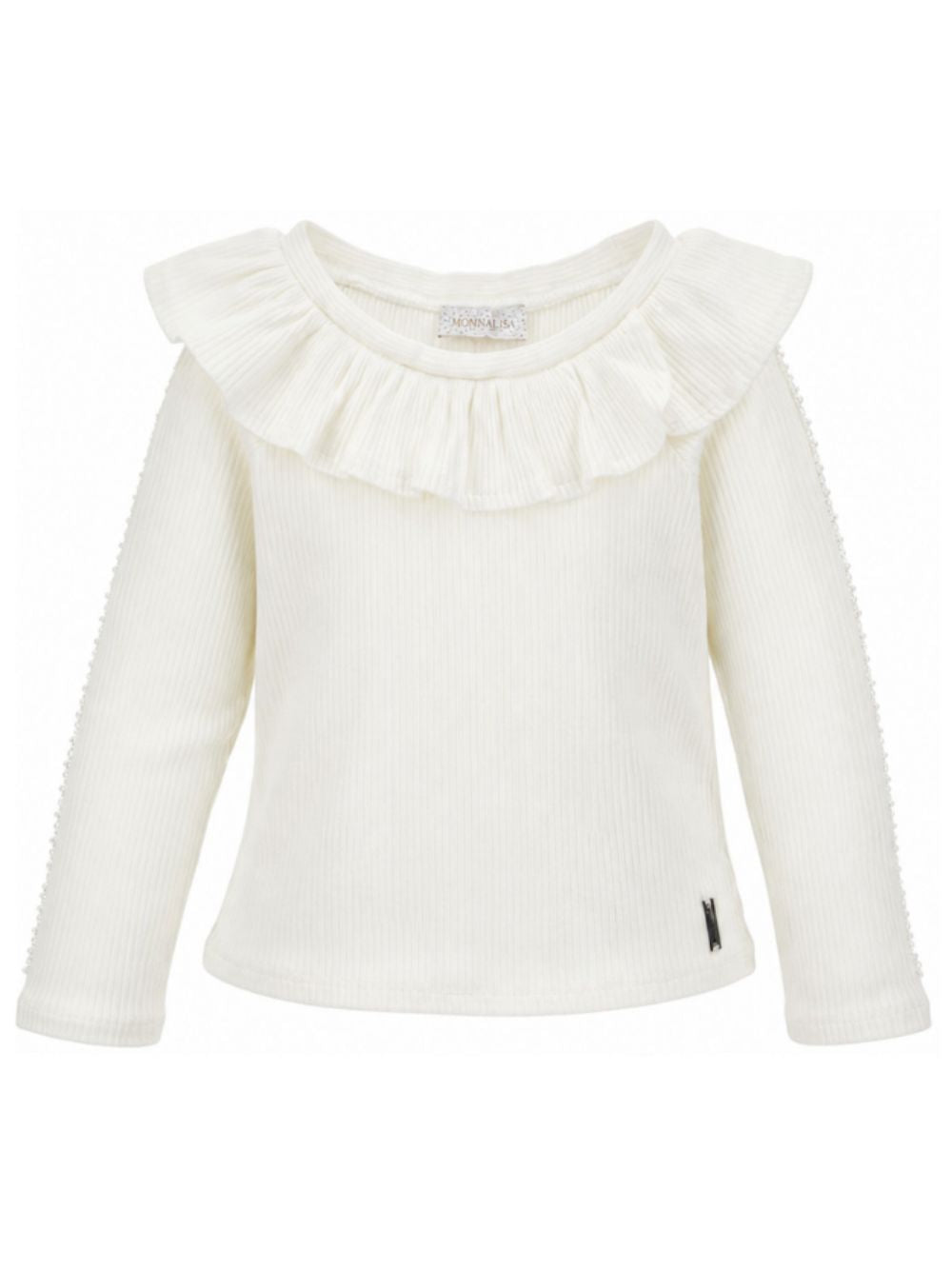 T-shirt per bambina Monnalisa Kids bianca con colletto con ruches 71H611 8214 0001 MONNALISA KIDS