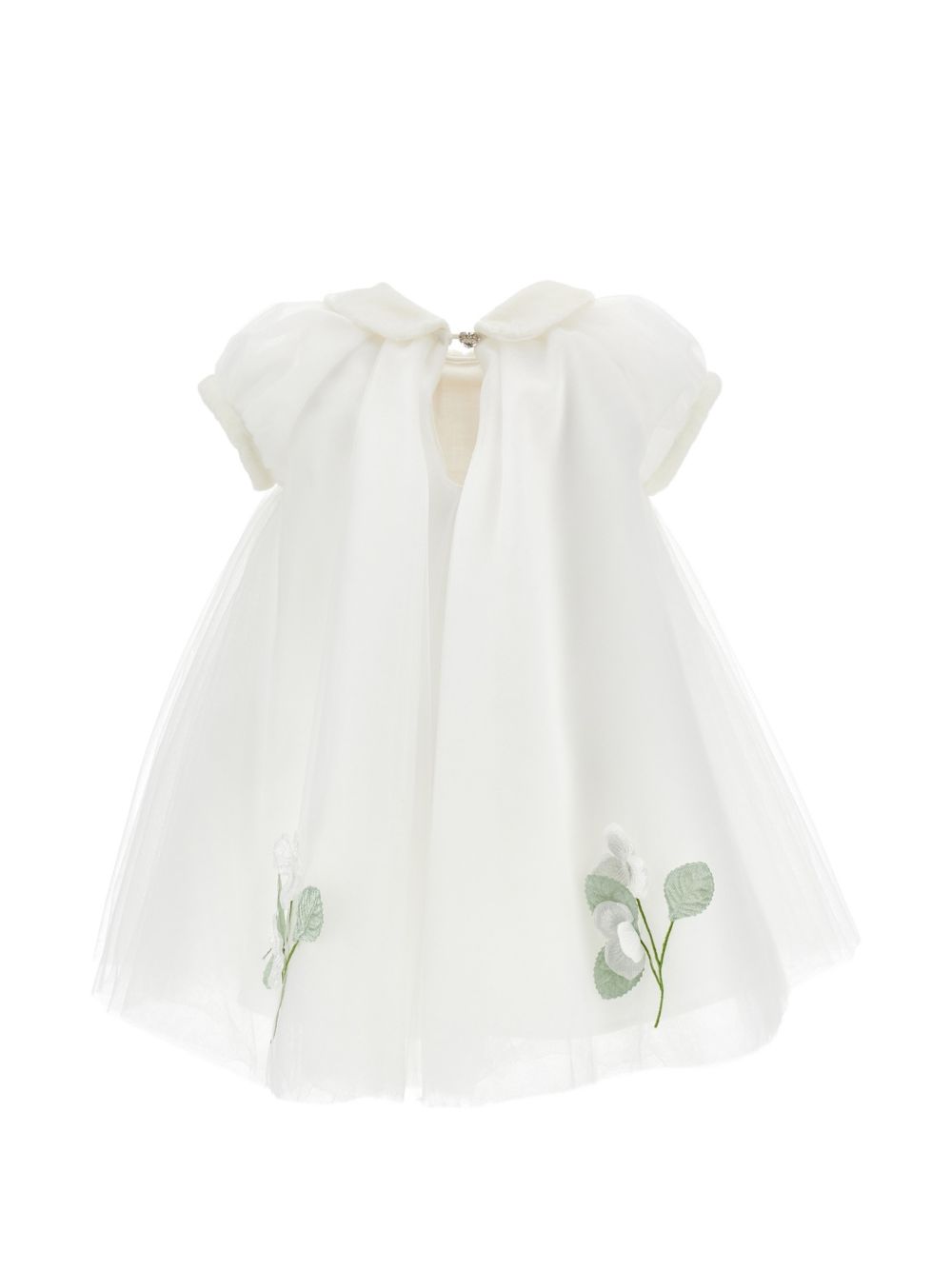Abito per neonata Monnalisa Kids bianco in tulle con applicazione floreale 73H900 8078 0001 MONNALISA KIDS