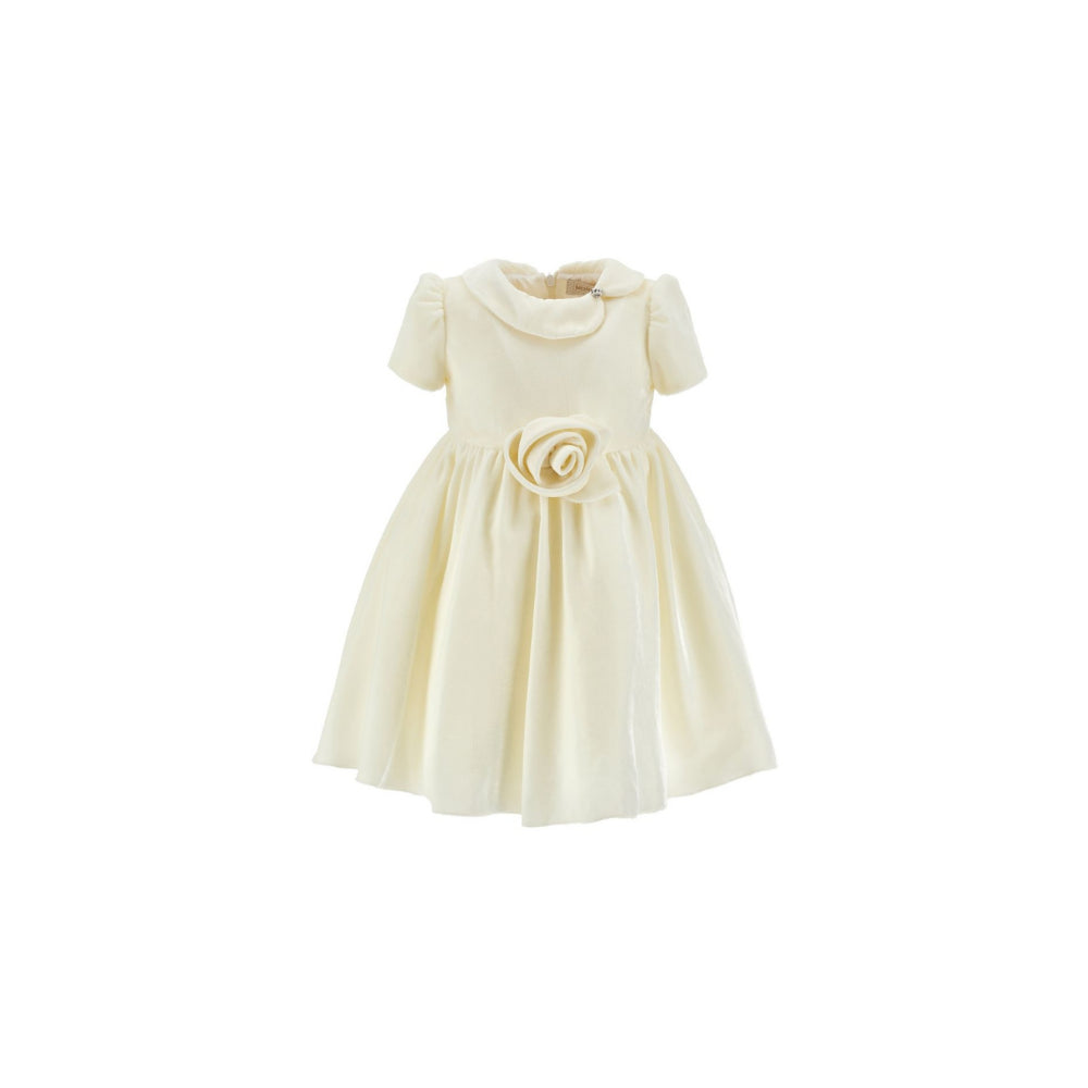 Abito per neonata Monnalisa Kids bianco in velluto 73H901 8803 0001 MONNALISA KIDS