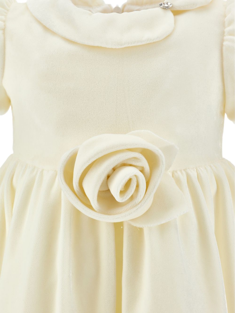 Abito per neonata Monnalisa Kids bianco in velluto 73H901 8803 0001 MONNALISA KIDS