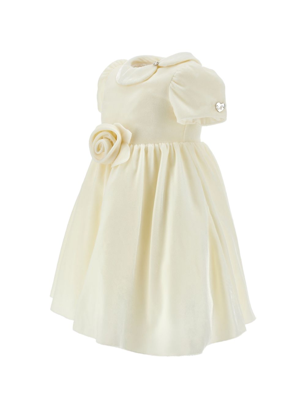 Abito per neonata Monnalisa Kids bianco in velluto 73H901 8803 0001 MONNALISA KIDS