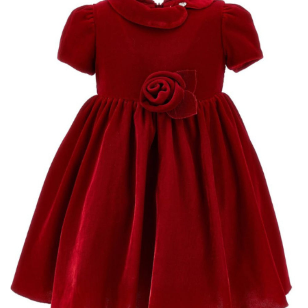 Abito per neonata Monnalisa Kids rosso in velluto 73H901 8803 0043 MONNALISA KIDS