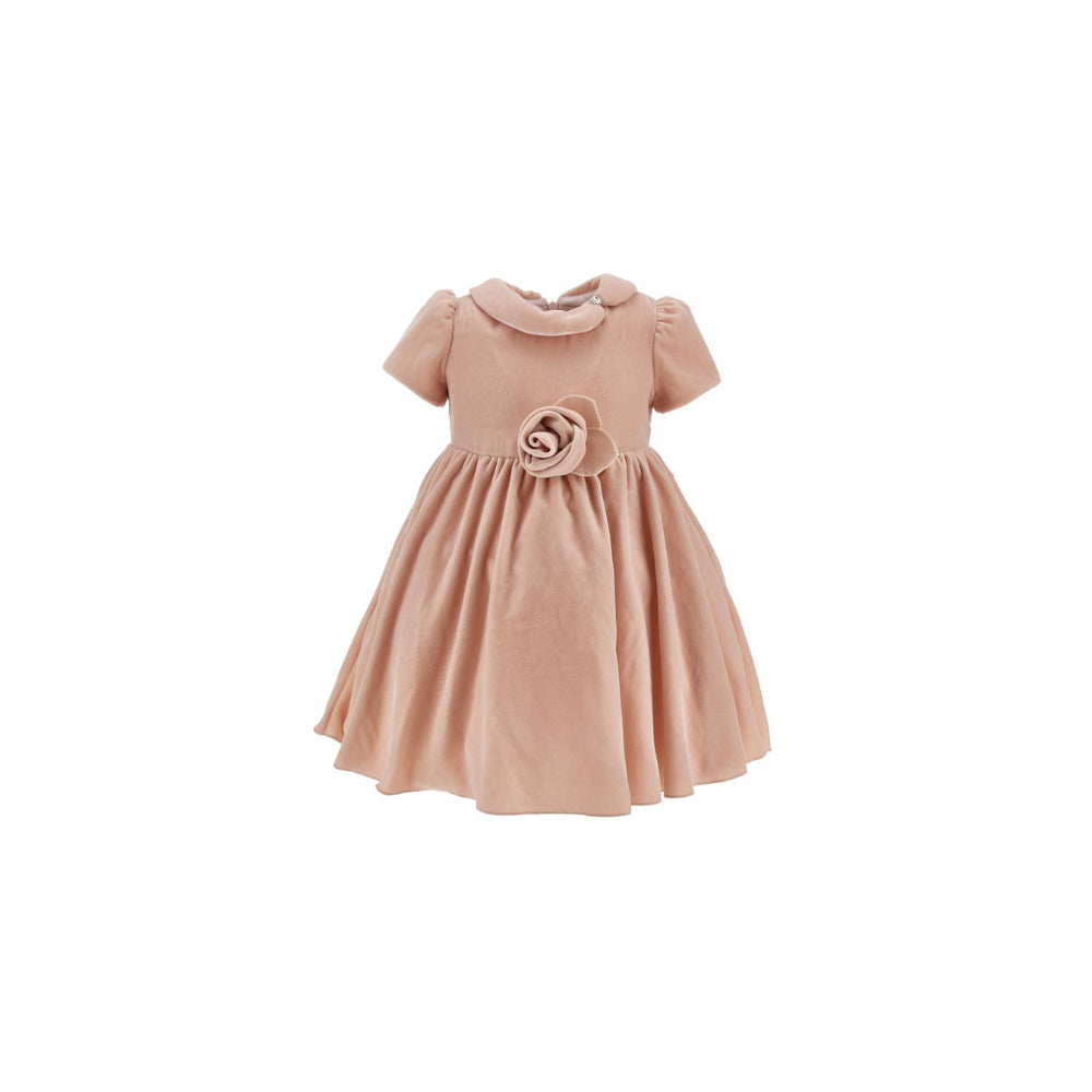 Abito per neonata Monnalisa Kids rosa in velluto 73H901 8803 0092 MONNALISA KIDS