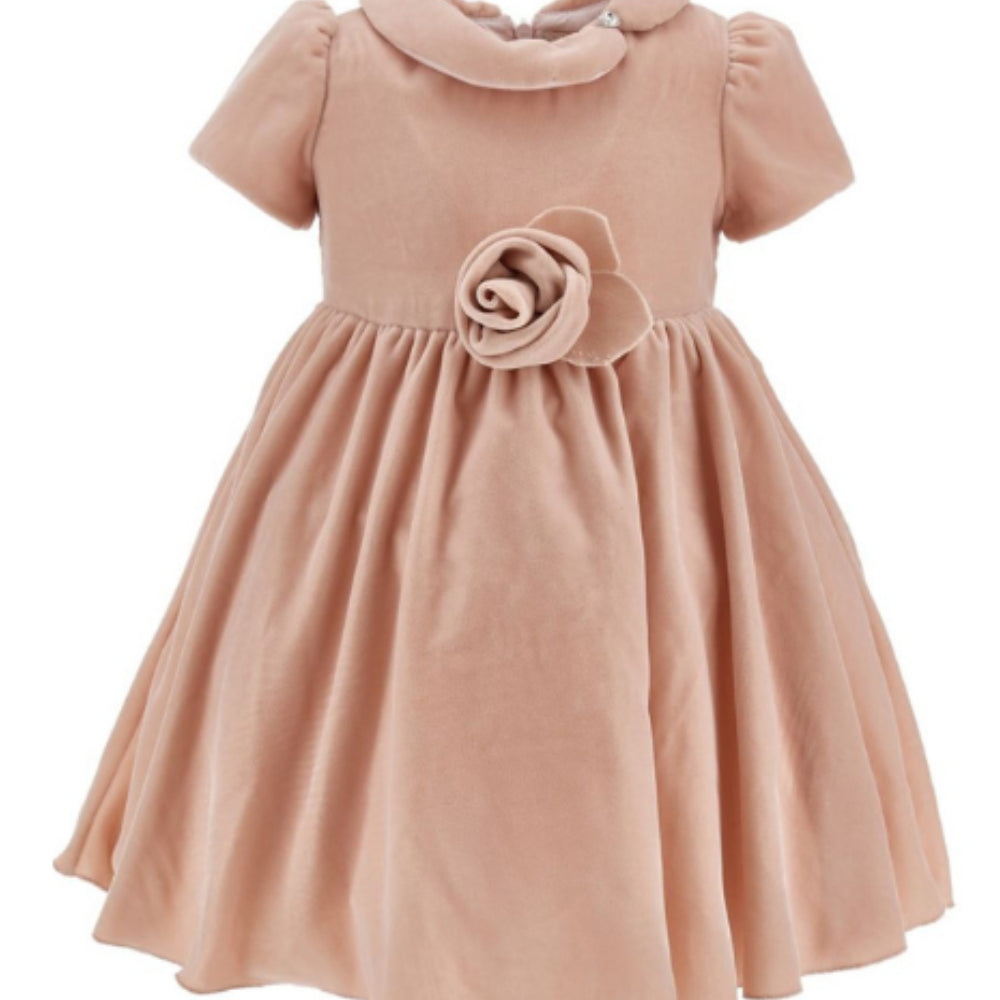 Abito per neonata Monnalisa Kids rosa in velluto 73H901 8803 0092 MONNALISA KIDS