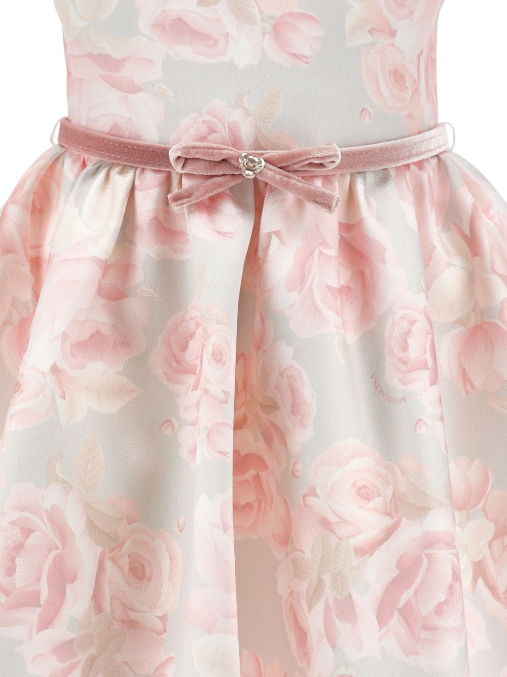 Abito per neonata Monnalisa Kids rosa a fiori con cintura 73H902 8610 3391 MONNALISA KIDS