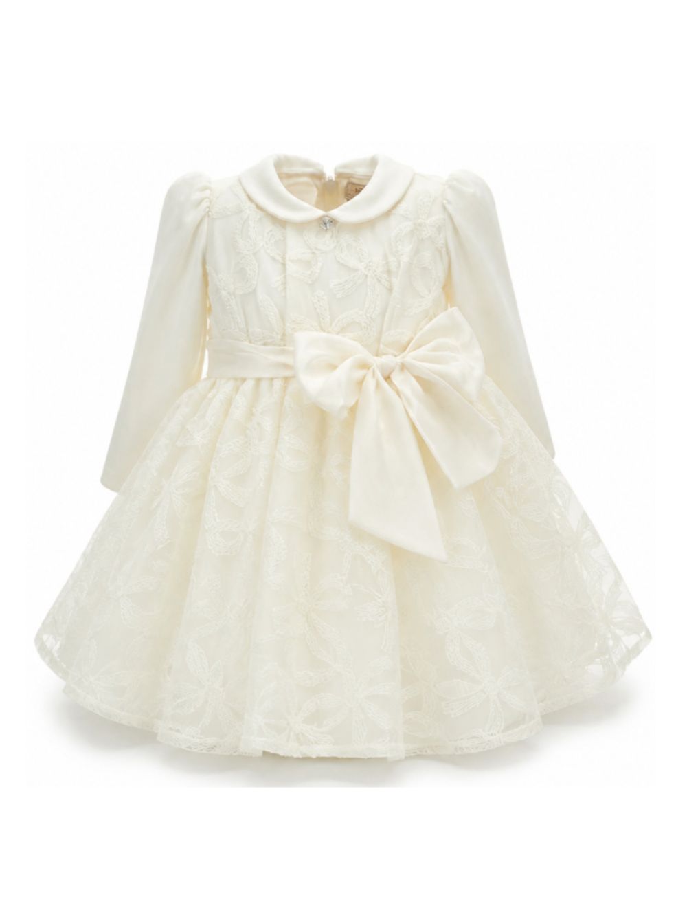 Abito per neonata Monnalisa Kids bianco con dettaglio fiocco 73H905 8973 0001 MONNALISA KIDS