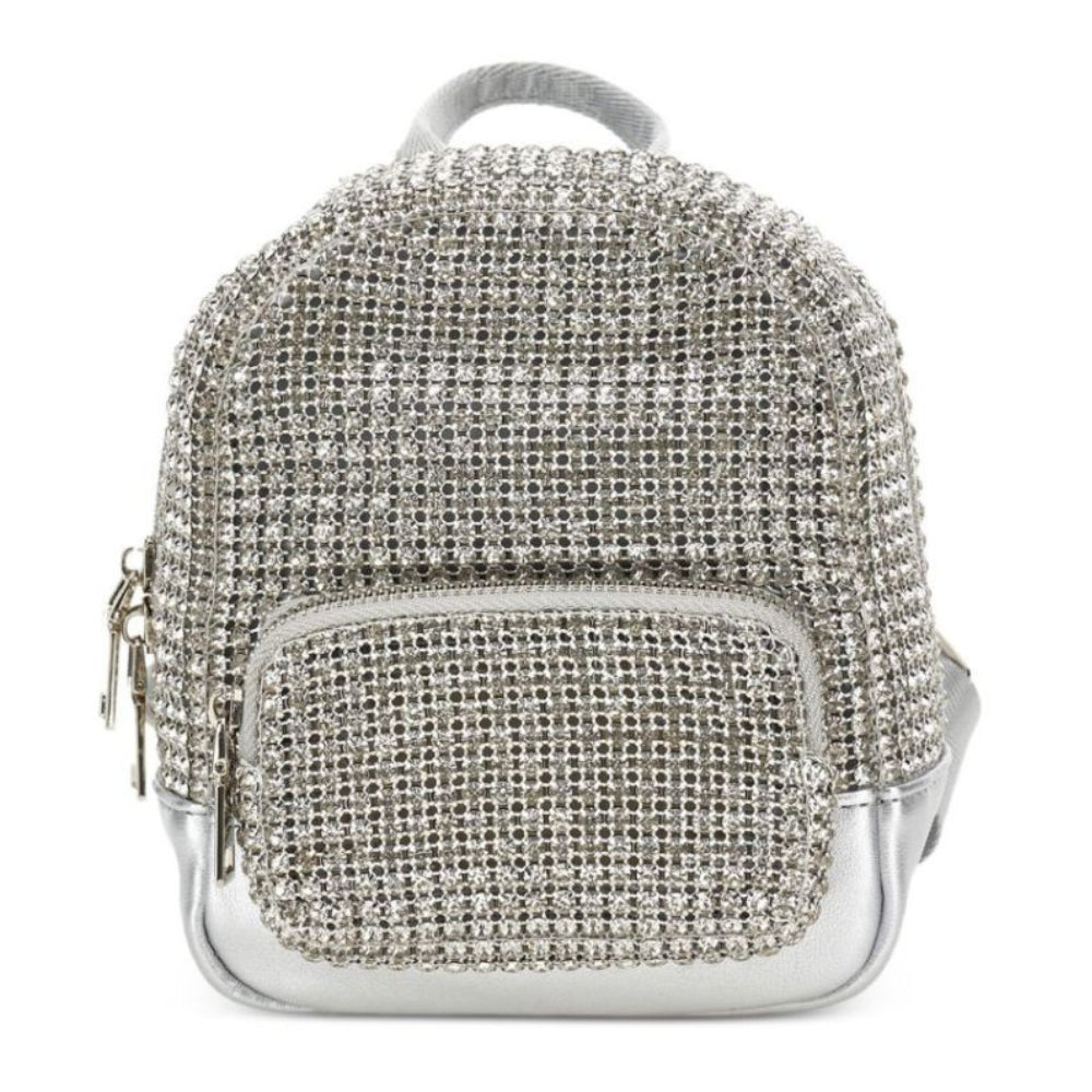 Zaino per bambina Monnalisa Kids argento con decorazione con strass 79H002 8069 0075 MONNALISA KIDS