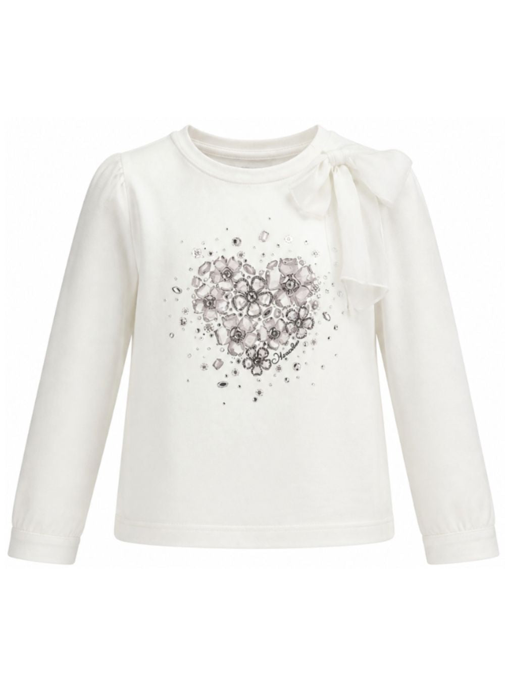 T-shirt per bambina Monnalisa Kids bianca con stampa grafica sul davanti 79H605 8079 0001 MONNALISA KIDS