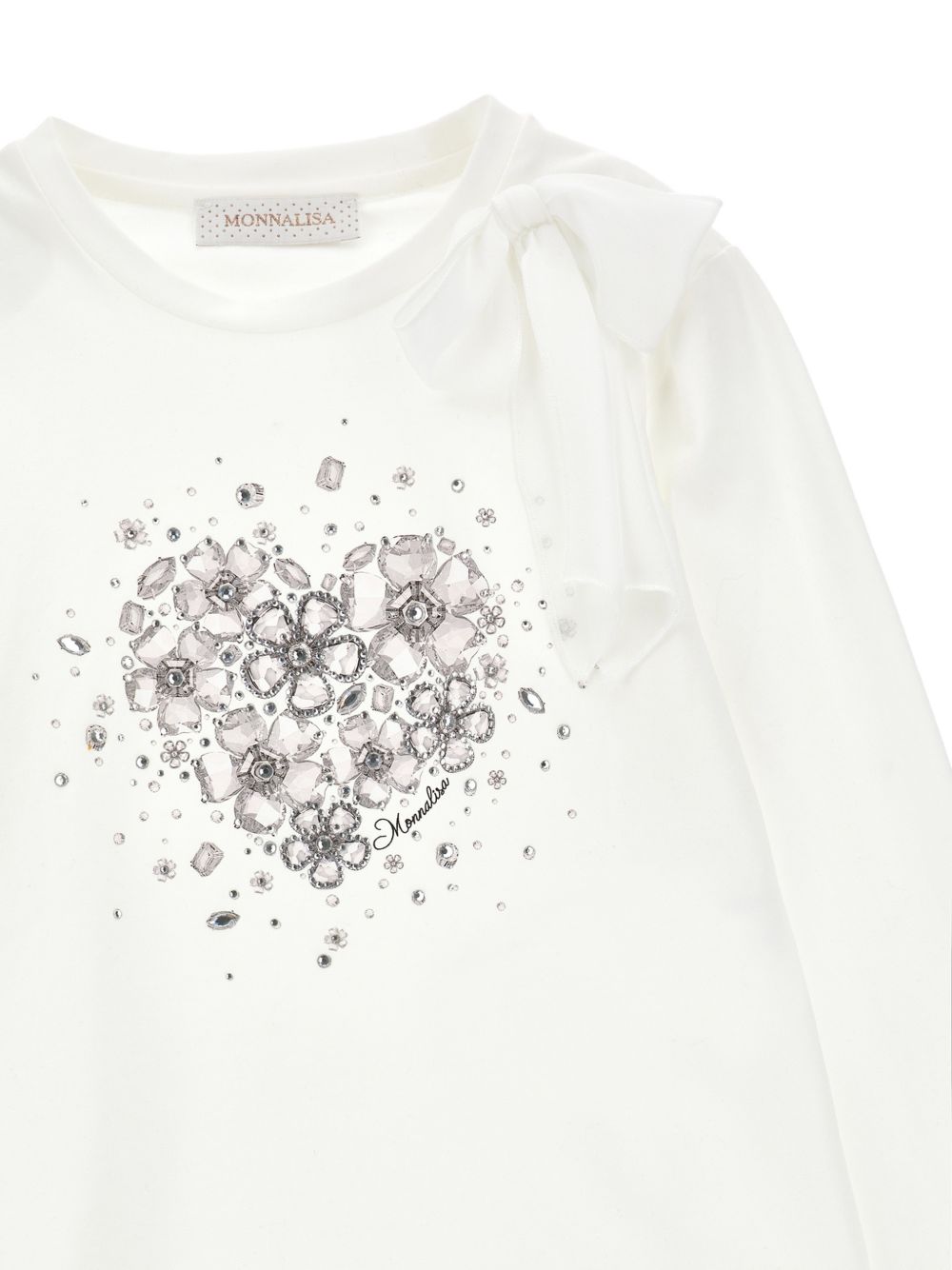 T-shirt per bambina Monnalisa Kids bianca con stampa grafica sul davanti 79H605 8079 0001 MONNALISA KIDS