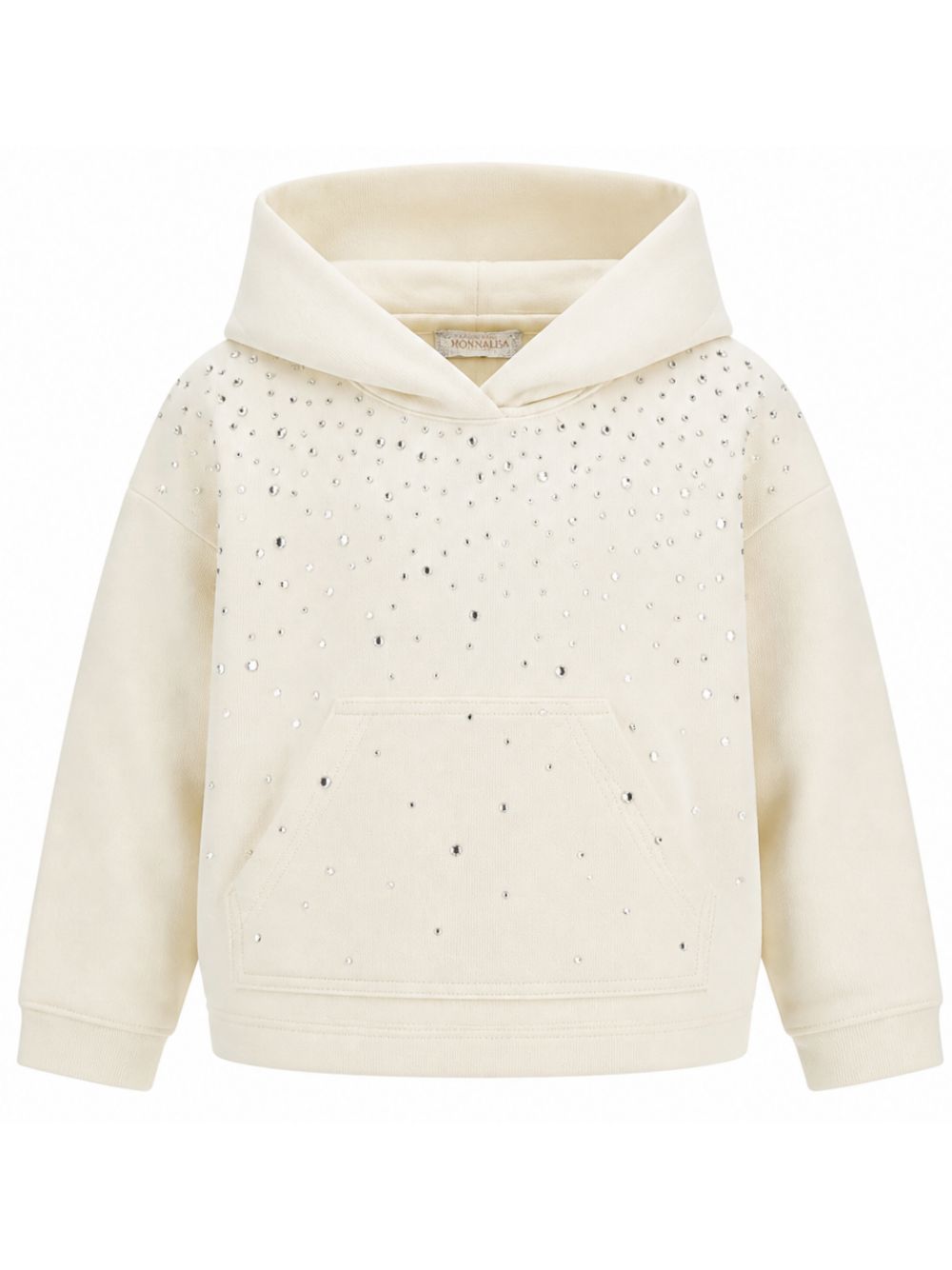 Felpa per bambina Monnalisa Kids bianca con decorazione strass 79H609 8702 0001 MONNALISA KIDS