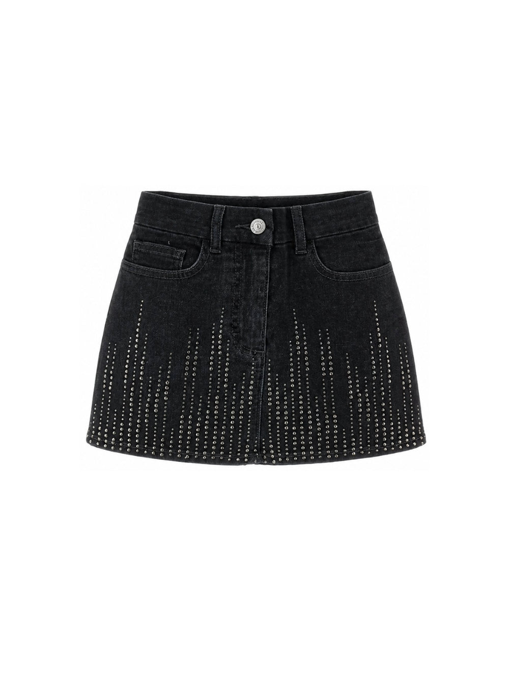 Gonna per bambina Monnalisa Kids nera con texture denim 79H701 8043 0031 MONNALISA KIDS