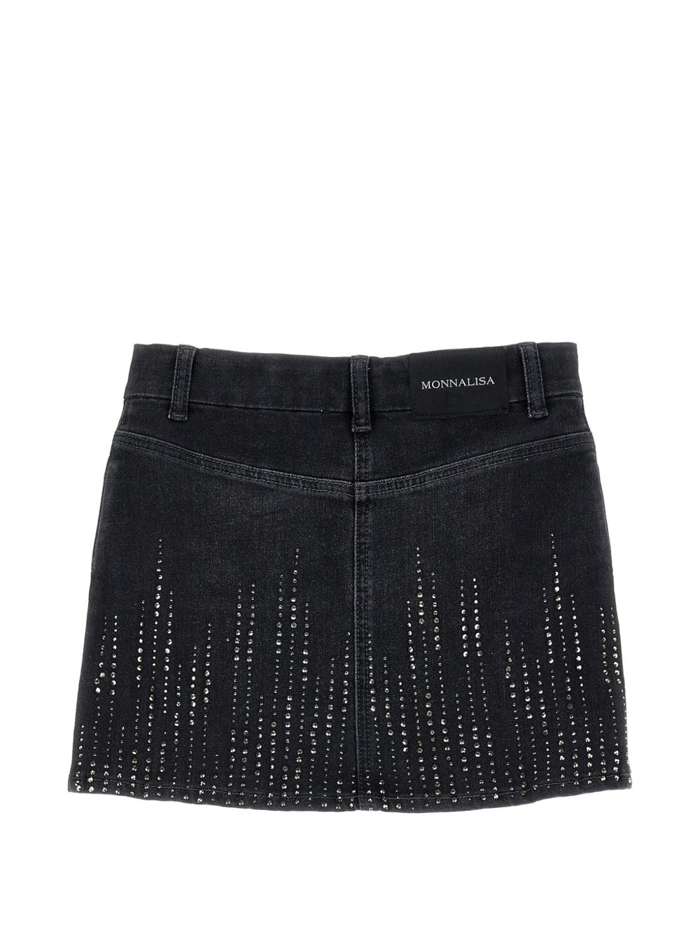 Gonna per bambina Monnalisa Kids nera con texture denim 79H701 8043 0031 MONNALISA KIDS