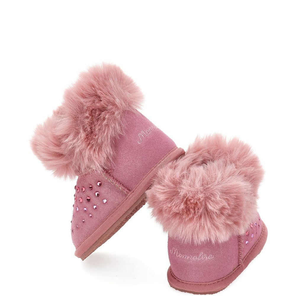 Stivali per bambina Monnalisa Kids rosa con strass 83H003 8775 0063 MONNALISA KIDS