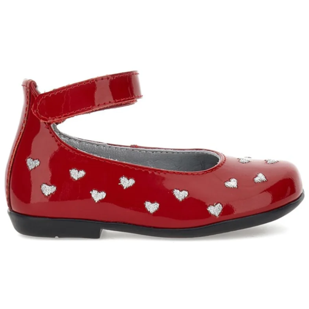 Ballerine per bambina Monnalisa Kids rosse con motivo a cuori 83H005 8784 0043 MONNALISA KIDS